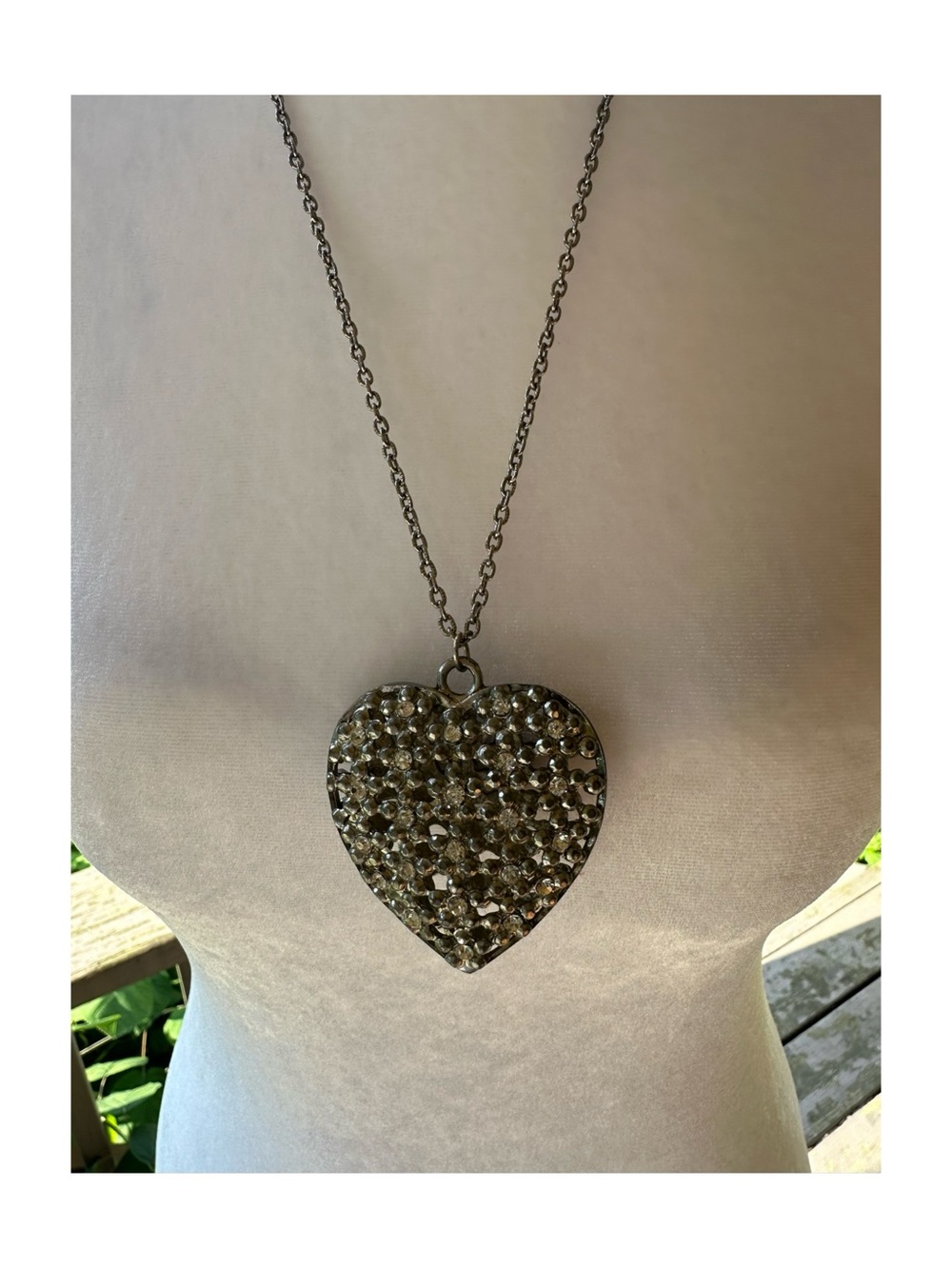 Vintage Inspired Silver Heart Filigree Pendant Necklace - Womens Costume Jewelry